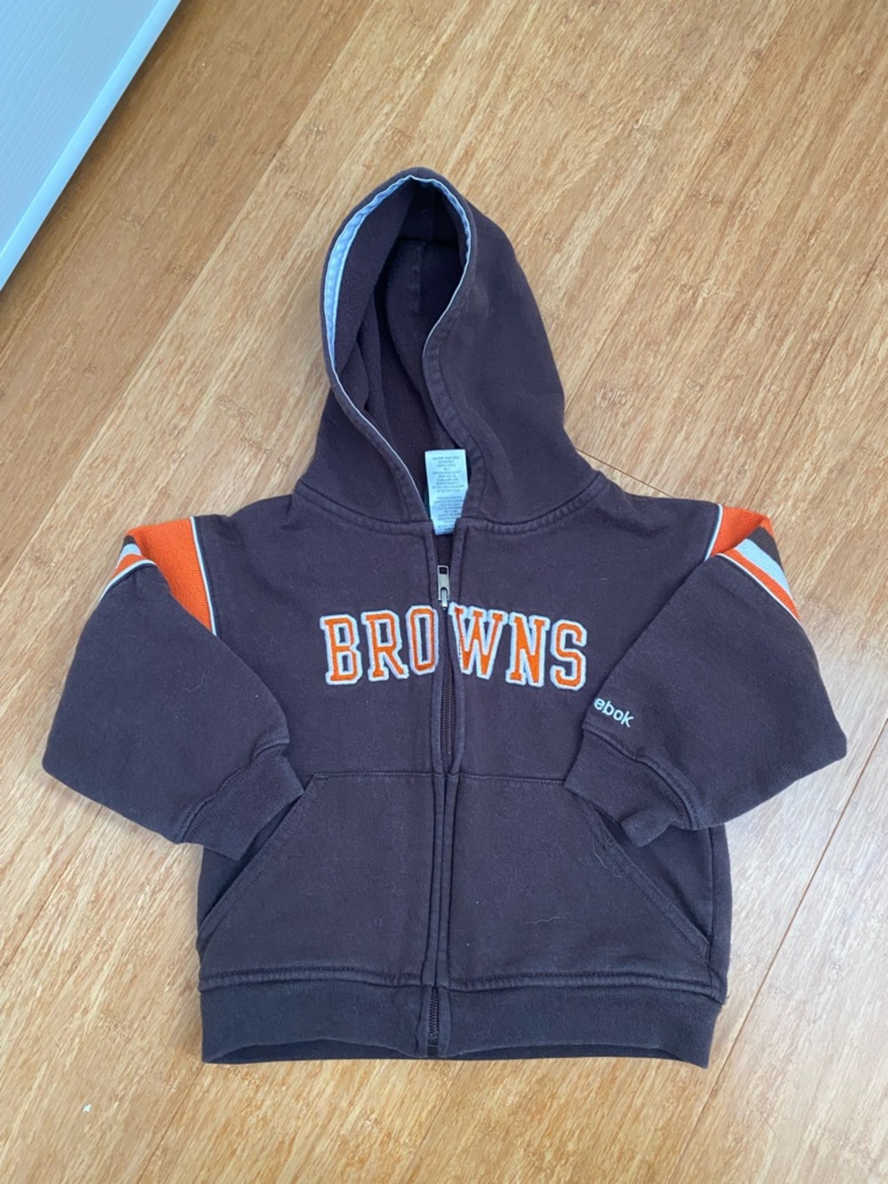 Reebok Kids Brown & Orange 'BROWNS' Hooded Zip Sweatshirt